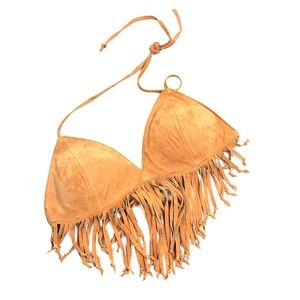 White Crow | Tops | White Crow Suede Leather Festival Triangle Bikini